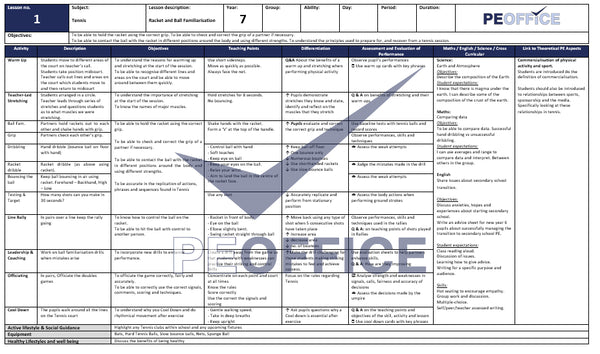 KS3 Tennis Lesson Plans – PE Office